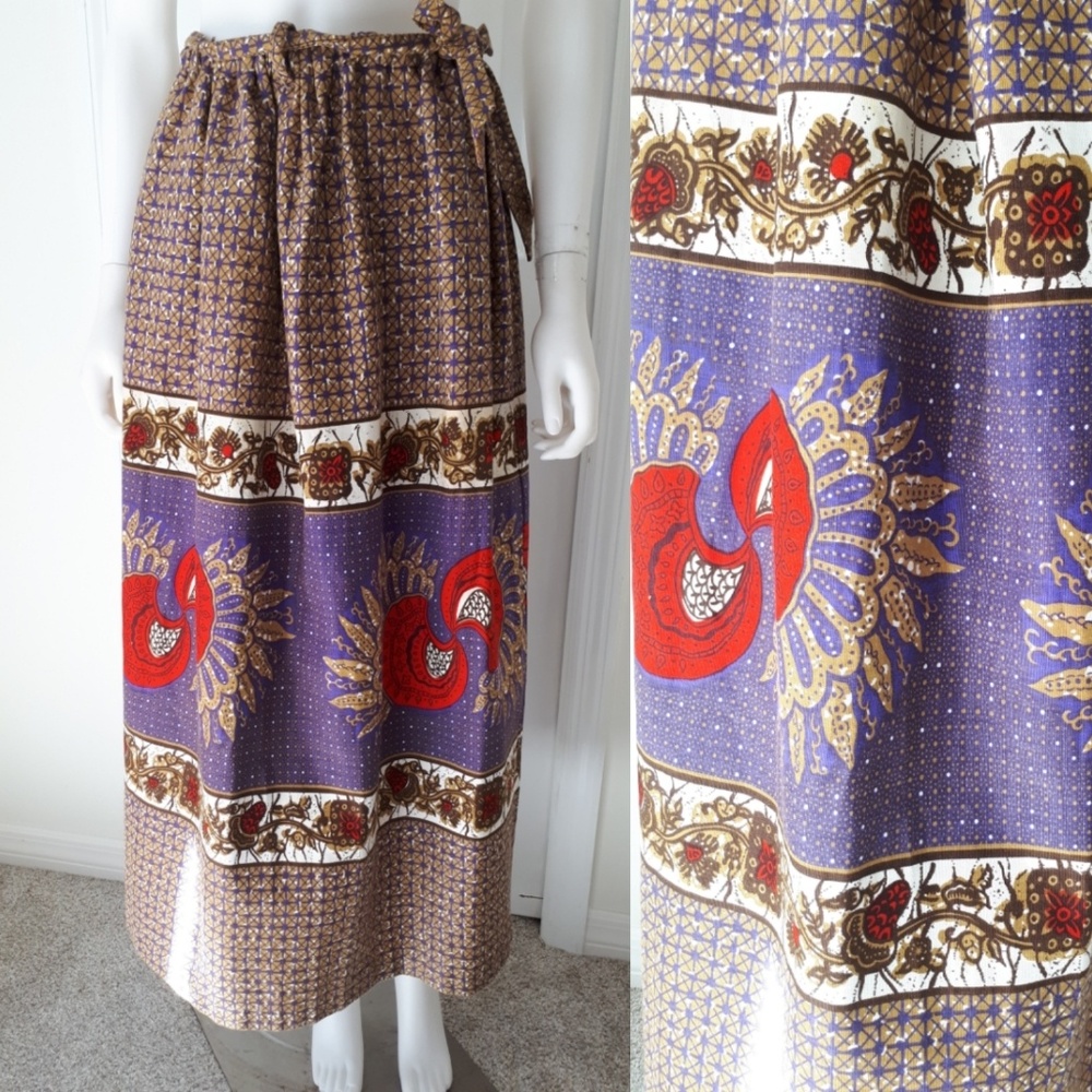 ❤ Vintage 1960's Boho Hippy Maxi Skirt 💜